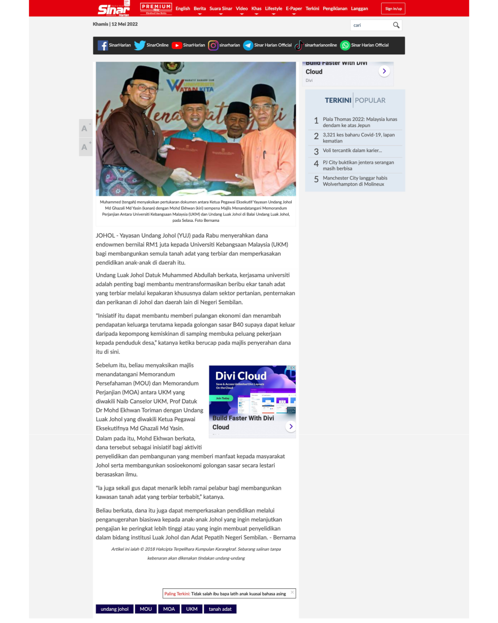 Majlis Menandatangani Memorandum Perjanjian Moa Antara Institut Islam