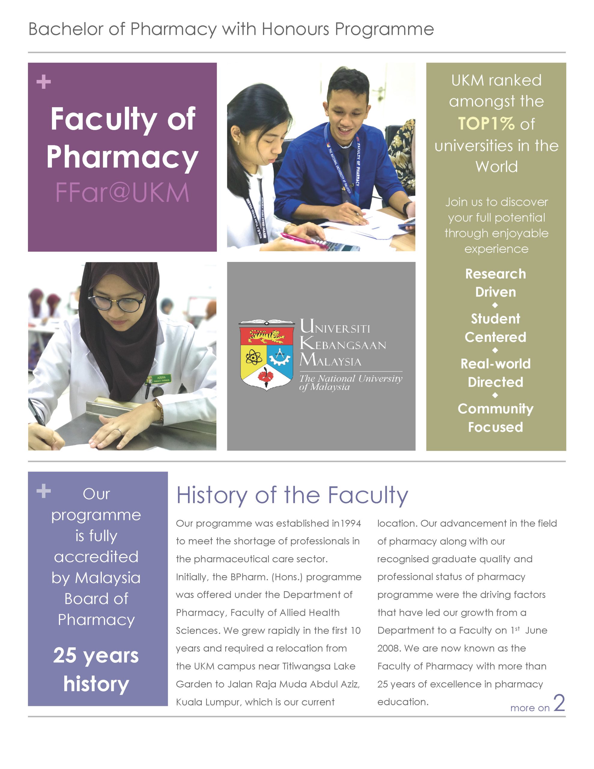 Bachelor Of Pharmacy (Honours) – Fakulti Farmasi | Faculty Of Pharmacy, UKM