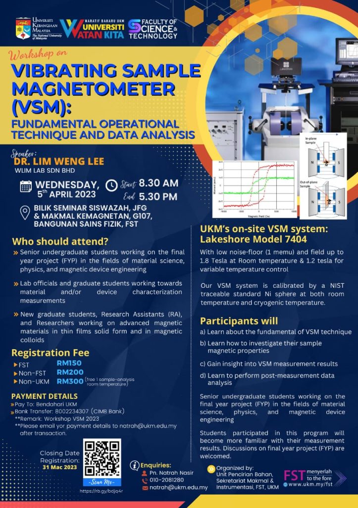 WORKSHOP ON VIBRATING SAMPLE MAGNETOMETER (VSM): FUNDAMENTAL ...