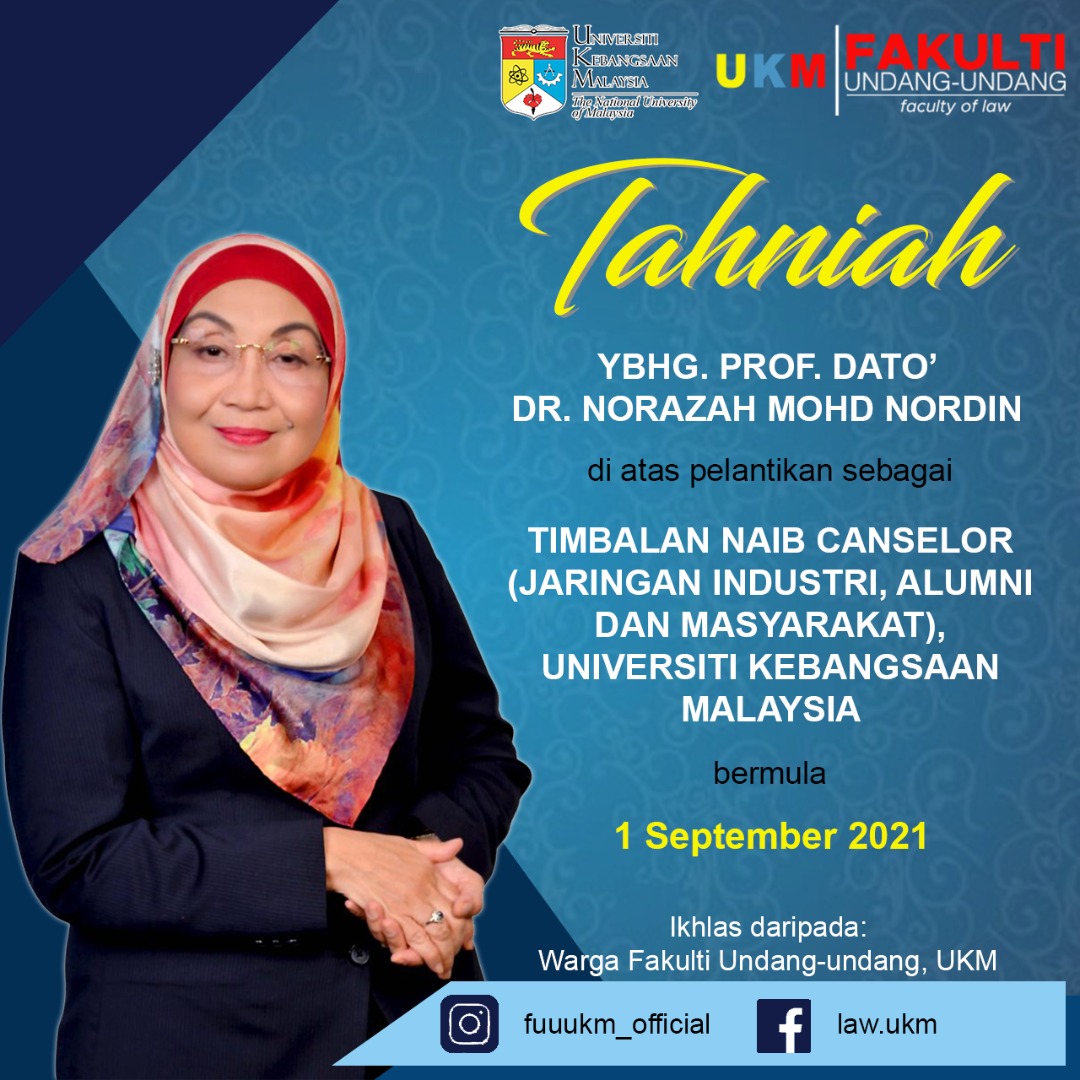 Setinggi-tinggi tahniah diucapkan kepada YBhg. Prof. Dato’ Dr. Norazah ...