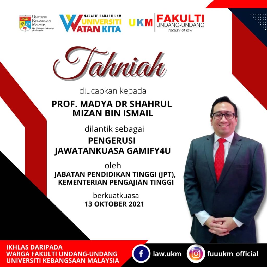 Tahniah Diucapkan Kepada Prof Madya Dr Shahrul Mizan Bin Ismail Di