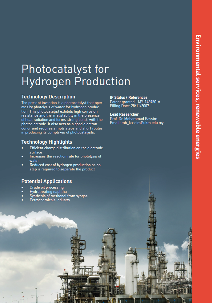 3_040_Photocatalyst for Hydrogen Production