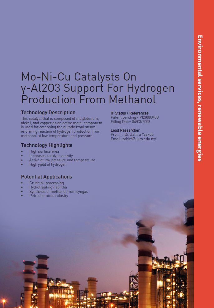 3_050_Mo-Ni-Cu Catalysts on y-Al203 Support for Hydrogen Production from Methanol