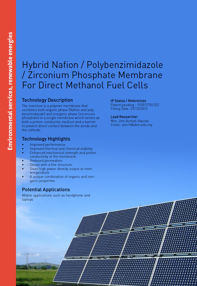 3_063_Hybrid Nafion / Polybenzimidazole / Zirconium Phosphate Membrane for Direct Methanol Fuel Cells