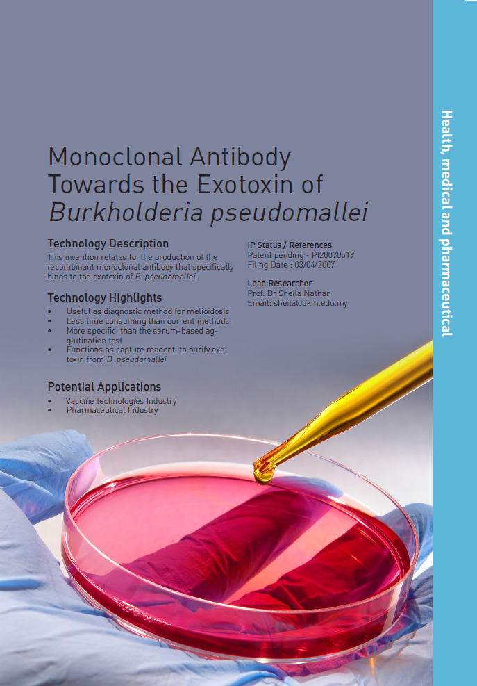 11_159_Monoclonal Antibody towards the Exotoxin of Burkholderia pseudomallei