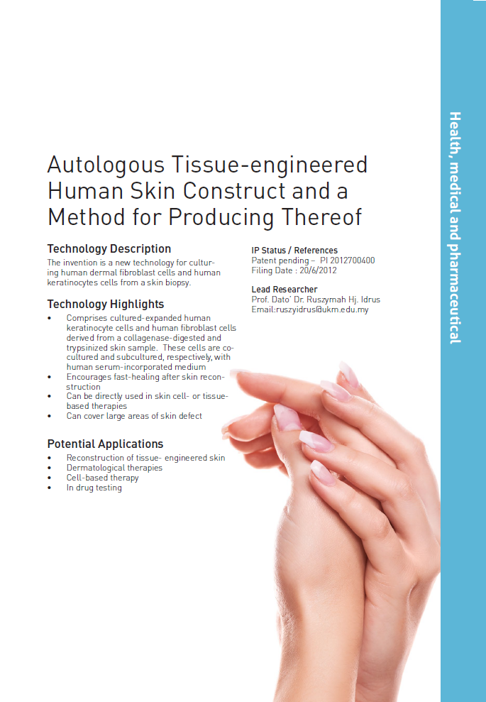 11_161_Autologous Tissue-engineered Human Skin Construct and a Method for Producing Thereof