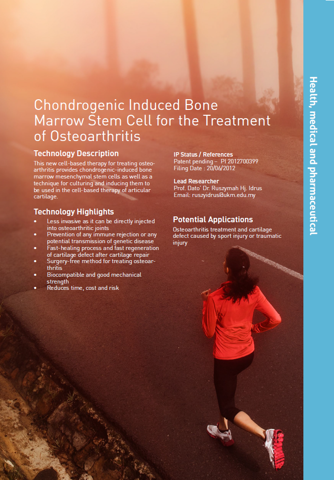 11_165_Chondrogenic Induced Bone Marrow Stem Cell for the Treatment of Osteoarthritis