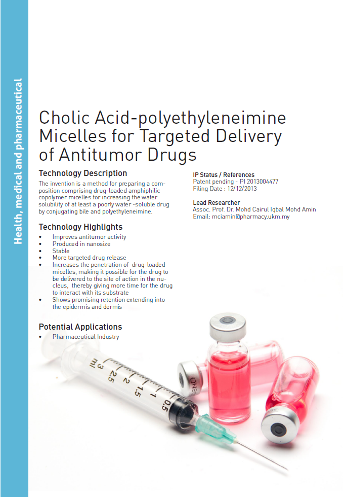 11_180_Cholic Acid- Polyethyleneimine Micelless for Targeted Delivery of Antitumor Drugs