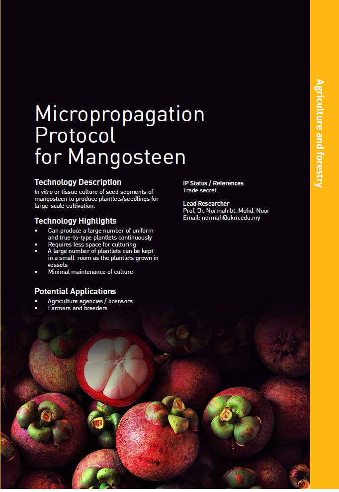 1_001 Micropropagation Protocol for Mangosteen