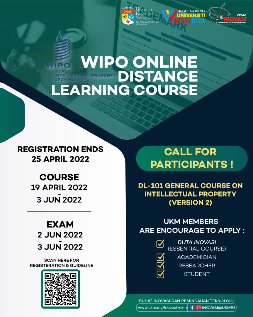 WIPO ONLINE DISTANCE LEARNING COURSE DL101 GENERAL COURSE ON