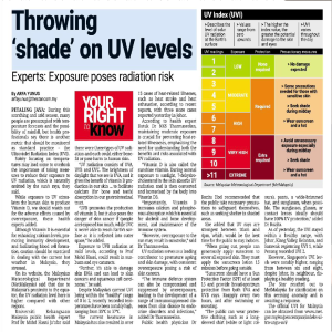 “Throwing ‘Shade’ On UV Levels”
