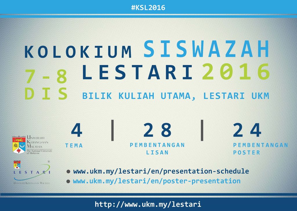 Jadual Pembentangan Poster Mengikut Tema  LESTARI UKM