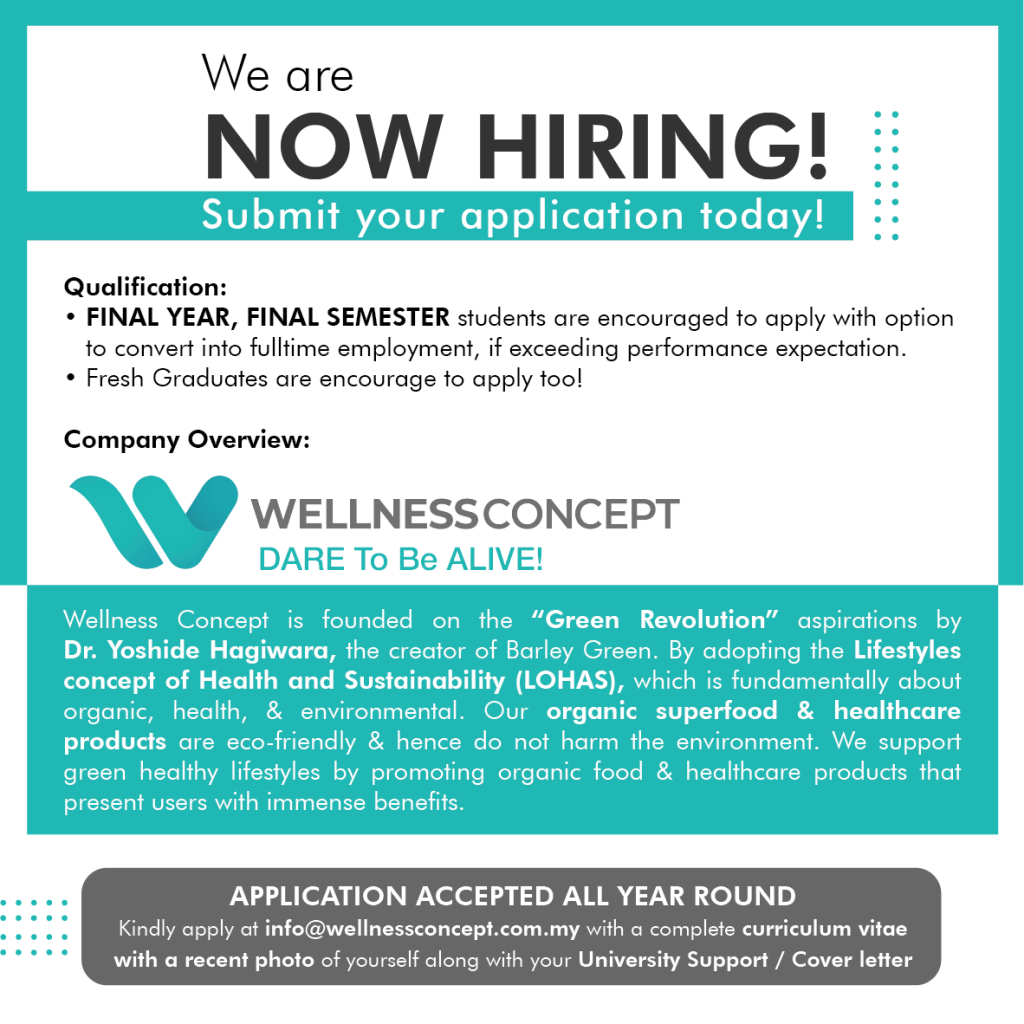 **Internship Opportunities at Wellness Concept. | PUSAT PEMBANGUNAN ...