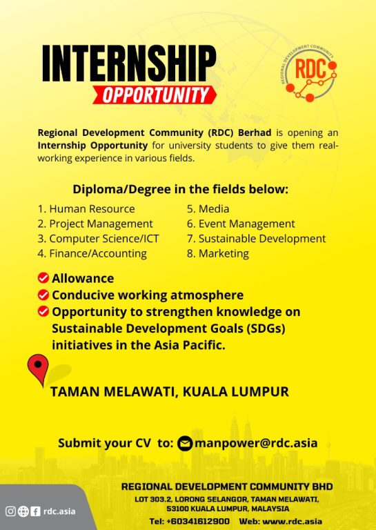 Internship Placement Opportunity at RDC BHD | PUSAT PEMBANGUNAN KARIER ...