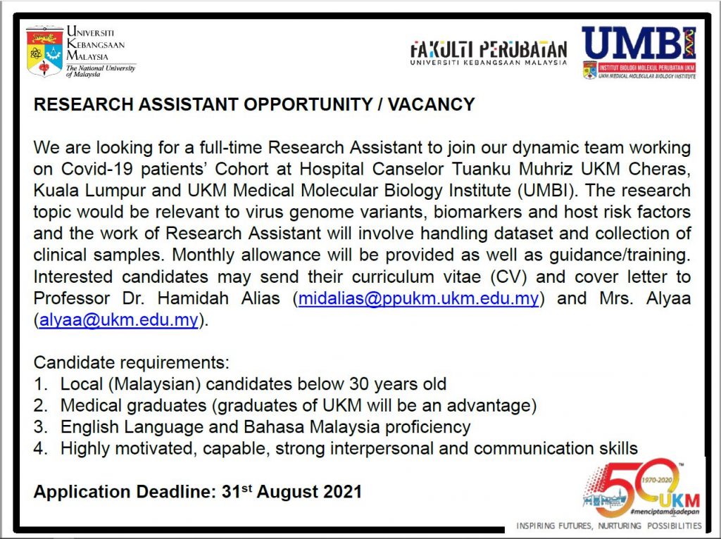 research assistant vacancy ukm 2023