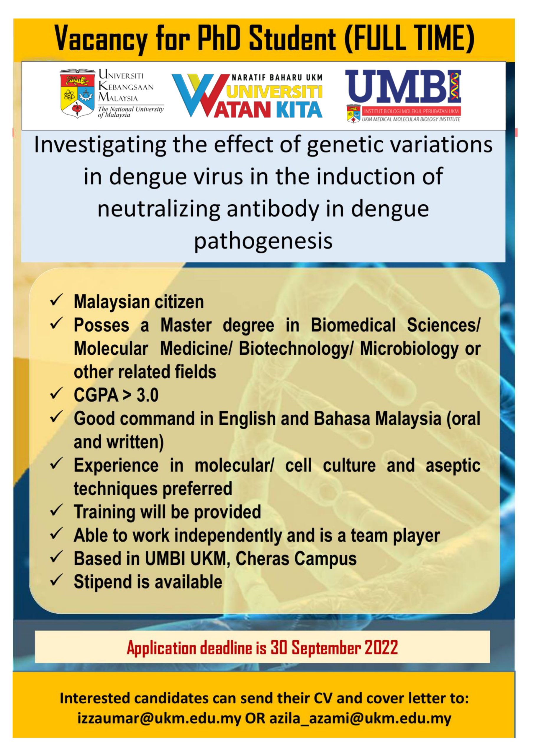 phd biomedical science ukm