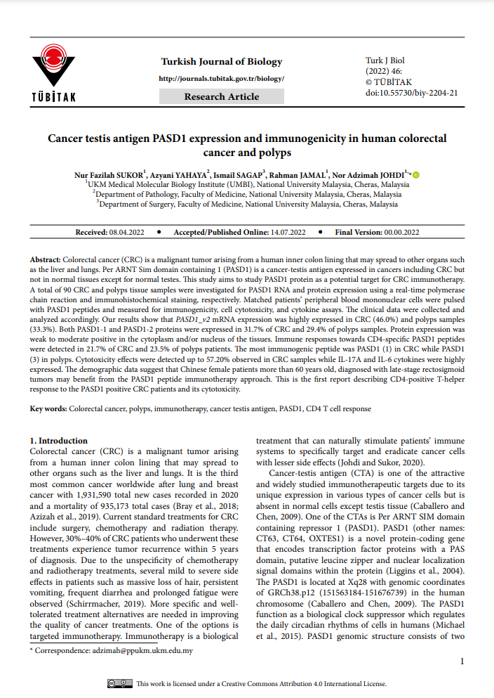 Recent Publications By UMBI Researchers | UKM Medical Molecular Biology ...