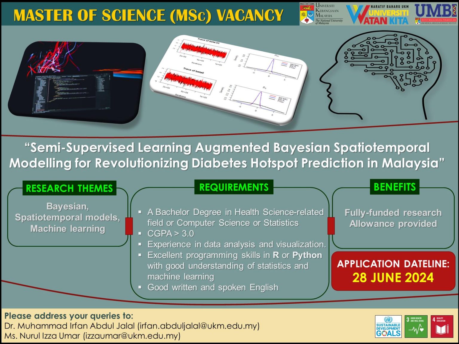 Master Of Science (MSc) Vacancy | UKM Medical Molecular Biology Institute