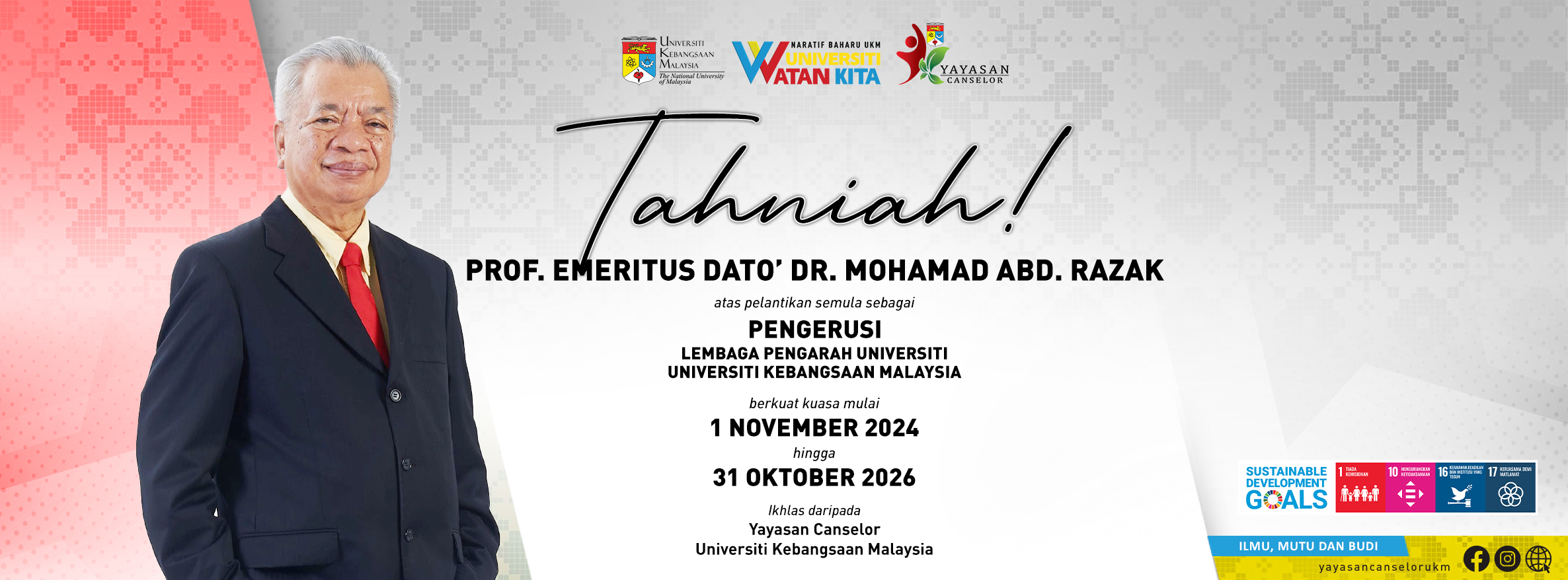 BANNER TAHNIAH-Prof. Emeritus Dato’ Dr. Mohamad Abd. Razak